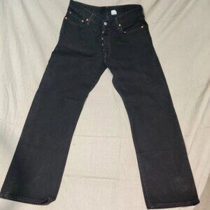 Vintage Levi's 501 Straight Leg Button Fly Men's Jeans - 36x34 , Black